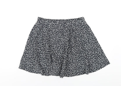 Monki Womens Blue Floral Polyester A-Line Skirt Size S