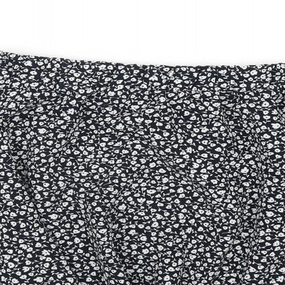 Monki Womens Blue Floral Polyester A-Line Skirt Size S