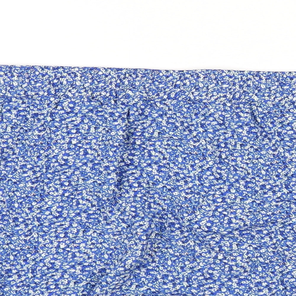 Marks and Spencer Womens Blue Floral Viscose A-Line Skirt Size 24