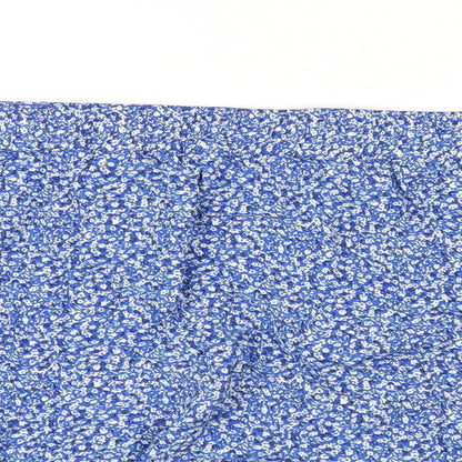 Marks and Spencer Womens Blue Floral Viscose A-Line Skirt Size 24