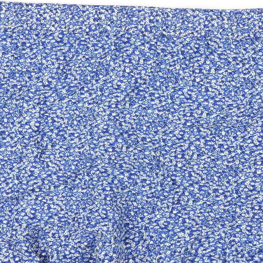 Marks and Spencer Womens Blue Floral Viscose A-Line Skirt Size 24