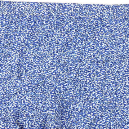 Marks and Spencer Womens Blue Floral Viscose A-Line Skirt Size 24