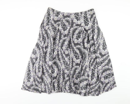 Phase Eight Womens Multicoloured Geometric Polyester A-Line Skirt Size 12 Zip