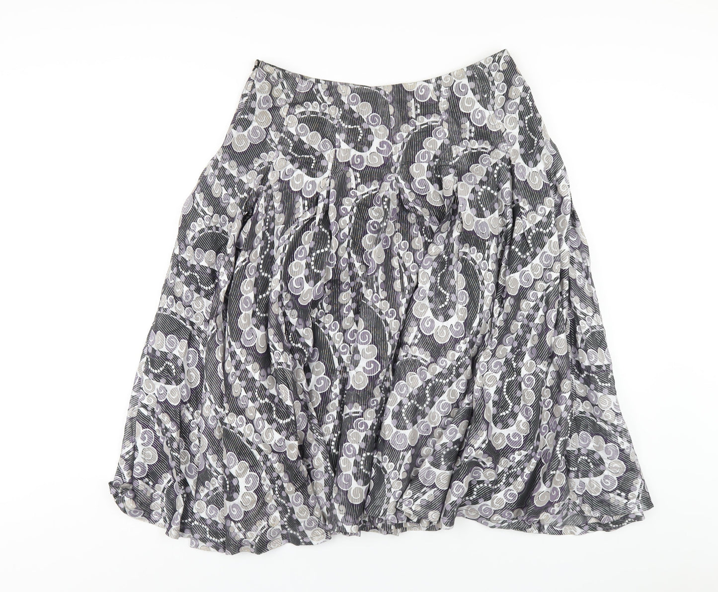 Phase Eight Womens Multicoloured Geometric Polyester A-Line Skirt Size 12 Zip