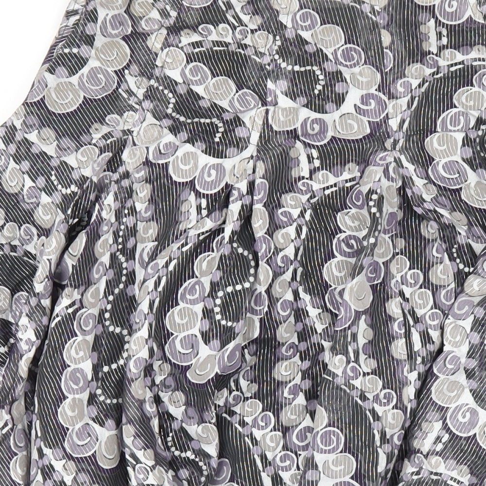 Phase Eight Womens Multicoloured Geometric Polyester A-Line Skirt Size 12 Zip