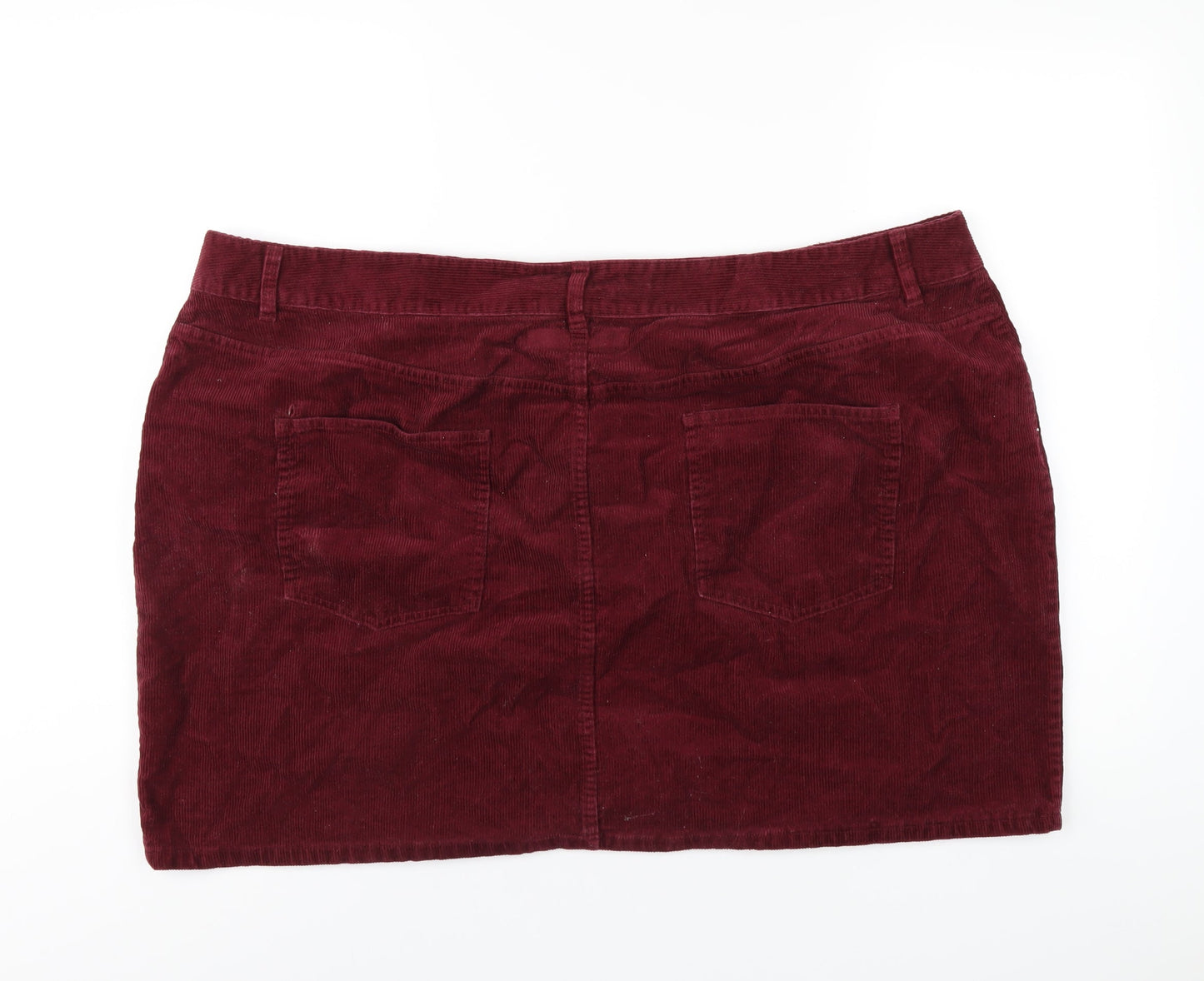 ASOS Womens Red Cotton A-Line Skirt Size 26 Zip