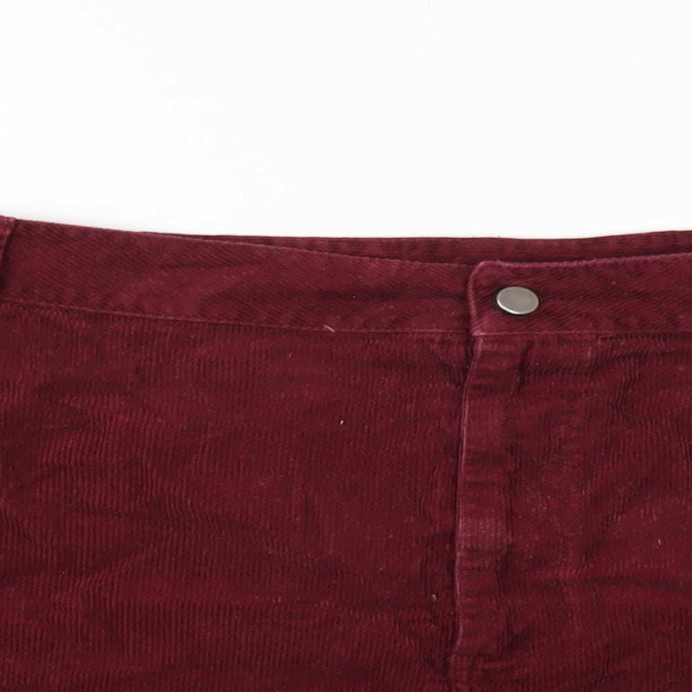 ASOS Womens Red Cotton A-Line Skirt Size 26 Zip