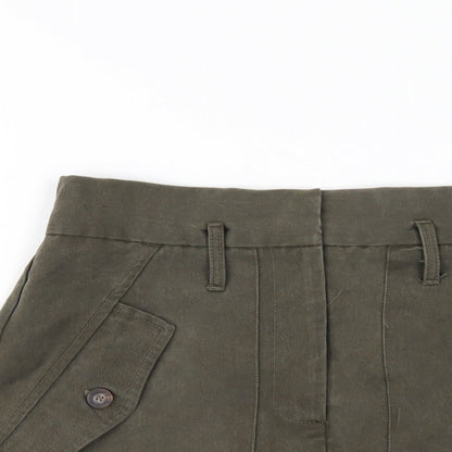 ASOS Womens Green Lyocell A-Line Skirt Size 10 Zip