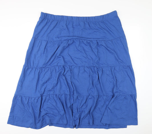 American Sweetheart Womens Blue Cotton A-Line Skirt Size 3XL