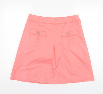 Dickins & Jones Womens Pink Cotton A-Line Skirt Size 14 Zip