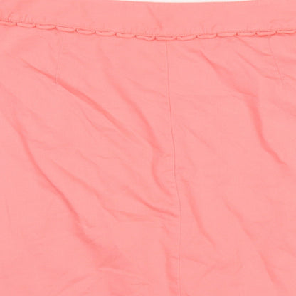 Dickins & Jones Womens Pink Cotton A-Line Skirt Size 14 Zip