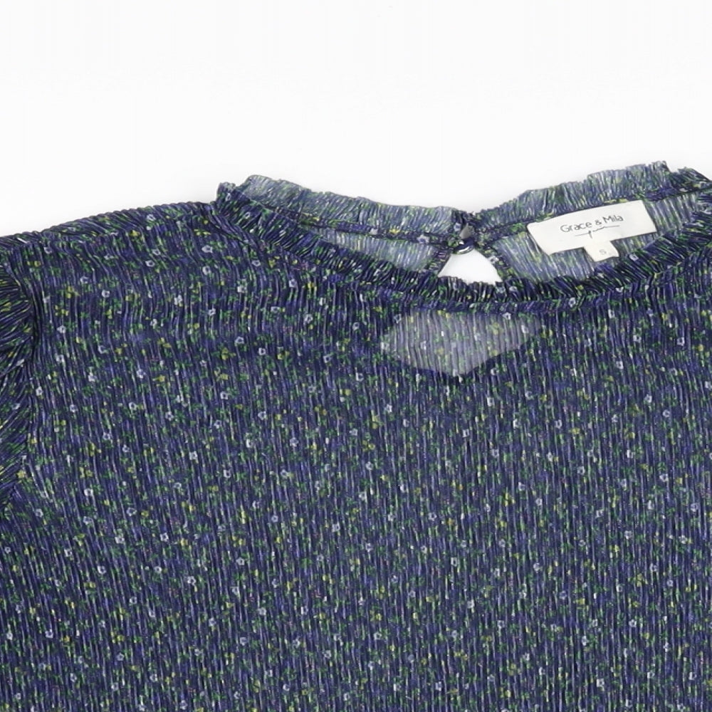 Womens UK Size S Grace & Mila Blue Basic Blouse