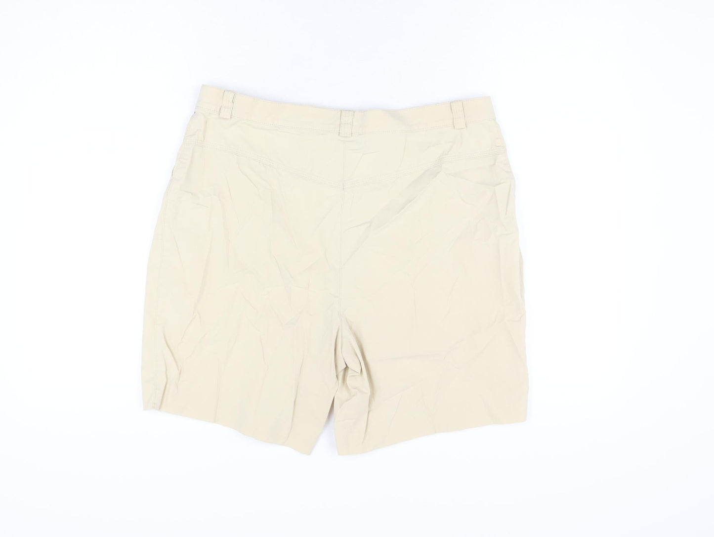 Gelco Womens Beige Cotton Bermuda Shorts Size 16 L7.5 in Regular Zip