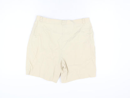 Gelco Womens Beige Cotton Bermuda Shorts Size 16 L7.5 in Regular Zip