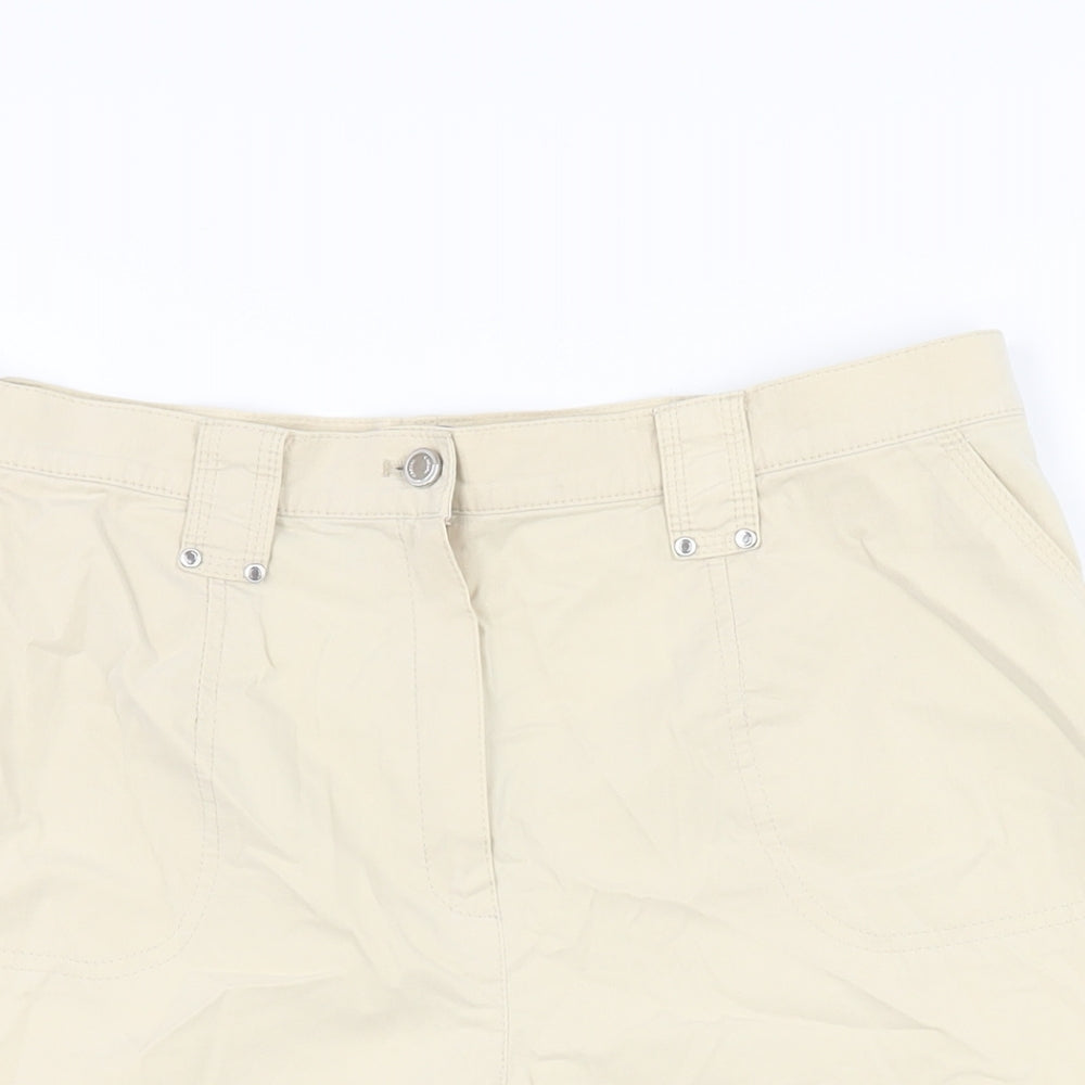 Gelco Womens Beige Cotton Bermuda Shorts Size 16 L7.5 in Regular Zip