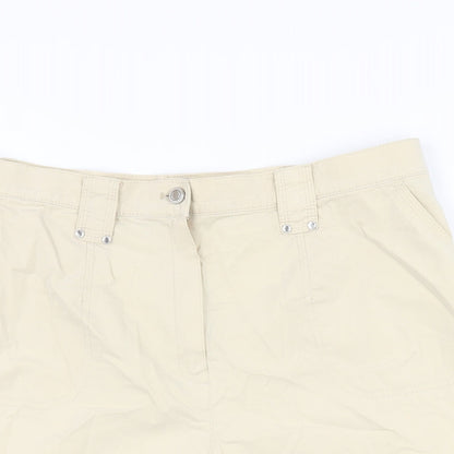 Gelco Womens Beige Cotton Bermuda Shorts Size 16 L7.5 in Regular Zip