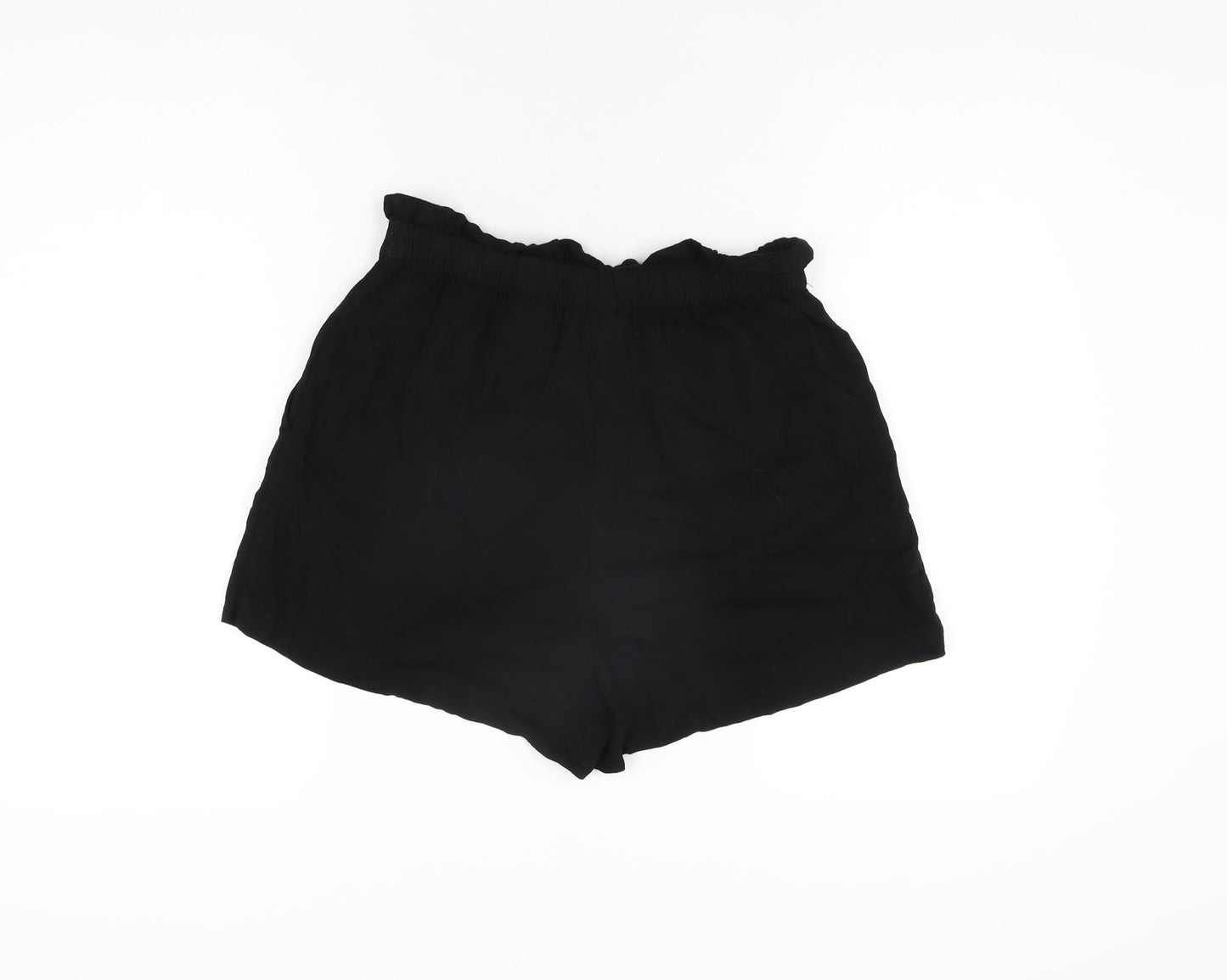 H&M Womens Black Viscose Basic Shorts Size 6 L3 in Regular Pull On