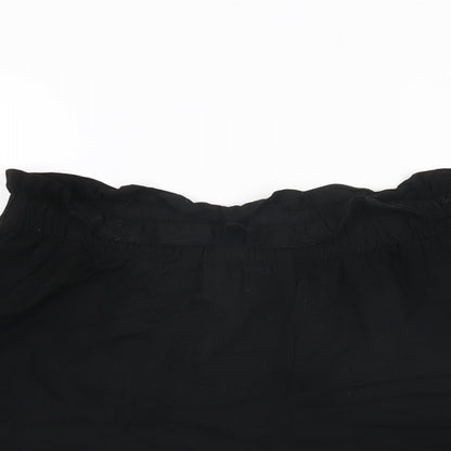 H&M Womens Black Viscose Basic Shorts Size 6 L3 in Regular Pull On