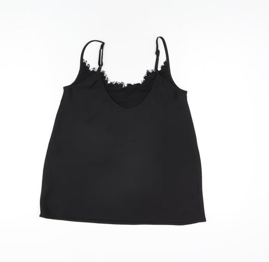 Womens UK Size 4 Missguided Black Camisole T-Shirt