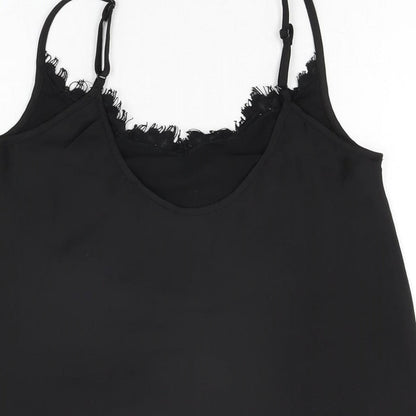 Womens UK Size 4 Missguided Black Camisole T-Shirt