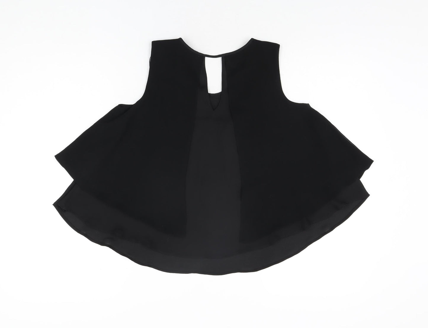 Womens UK Size XS Zara Black Basic T-Shirt