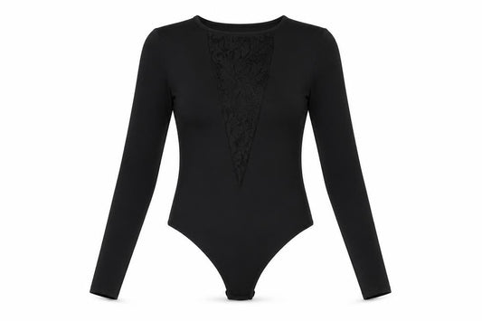 Boohoo Womens Black Viscose Bodysuit One-Piece Size 8 Snap
