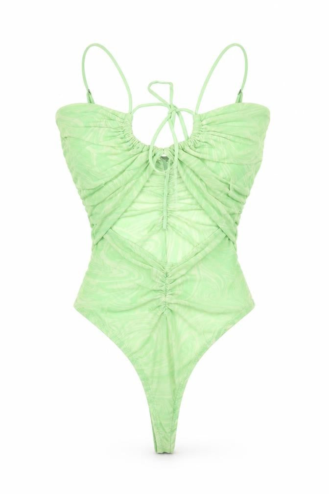 Womens UK Size M Out From Under One-Piece Green Bodysuit
