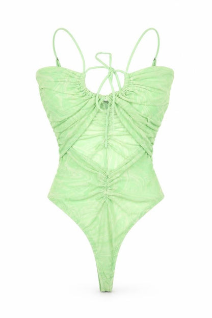 Womens UK Size M Out From Under One-Piece Green Bodysuit