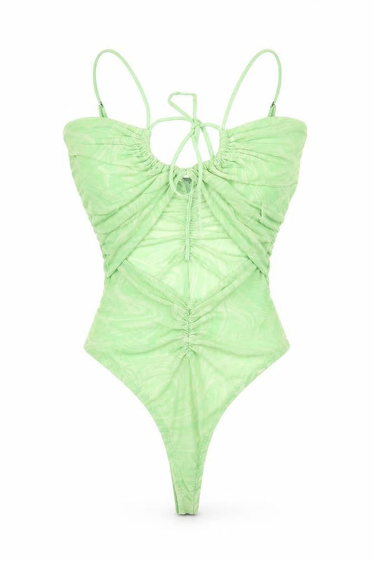 Womens UK Size M Out From Under One-Piece Green Bodysuit