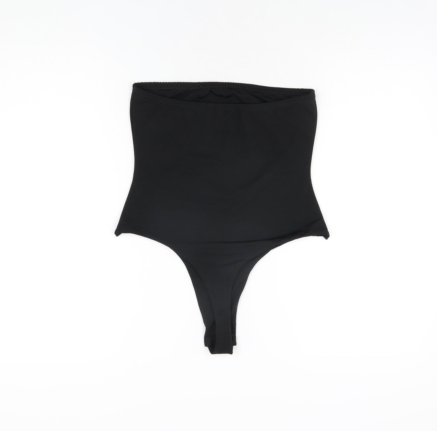 PRETTYLITTLETHING Womens Black Polyester Bodysuit One-Piece Size 12 Snap