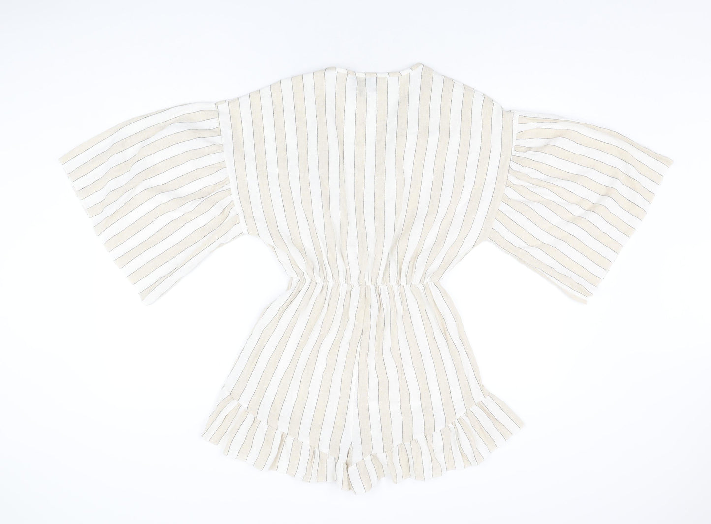Goldie Womens Beige Striped Cotton Playsuit One-Piece Size S Pullover