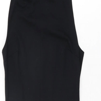 Topshop Womens Black Viscose Playsuit One-Piece Size 8 Button