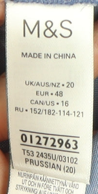 Womens UK Size 20 Marks and Spencer Blue Basic T-Shirt
