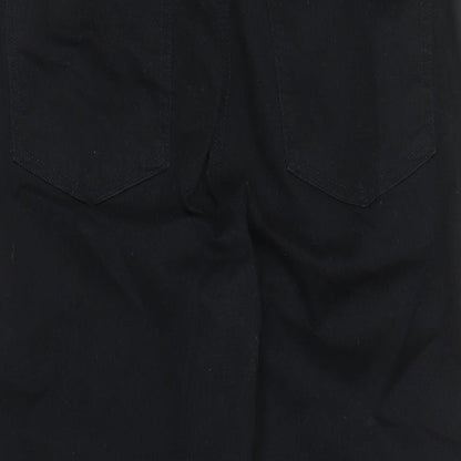 Gap Womens Black Cotton Wide-Leg Jeans Size 8 L25 in Regular Zip - High Waisted Cropped
