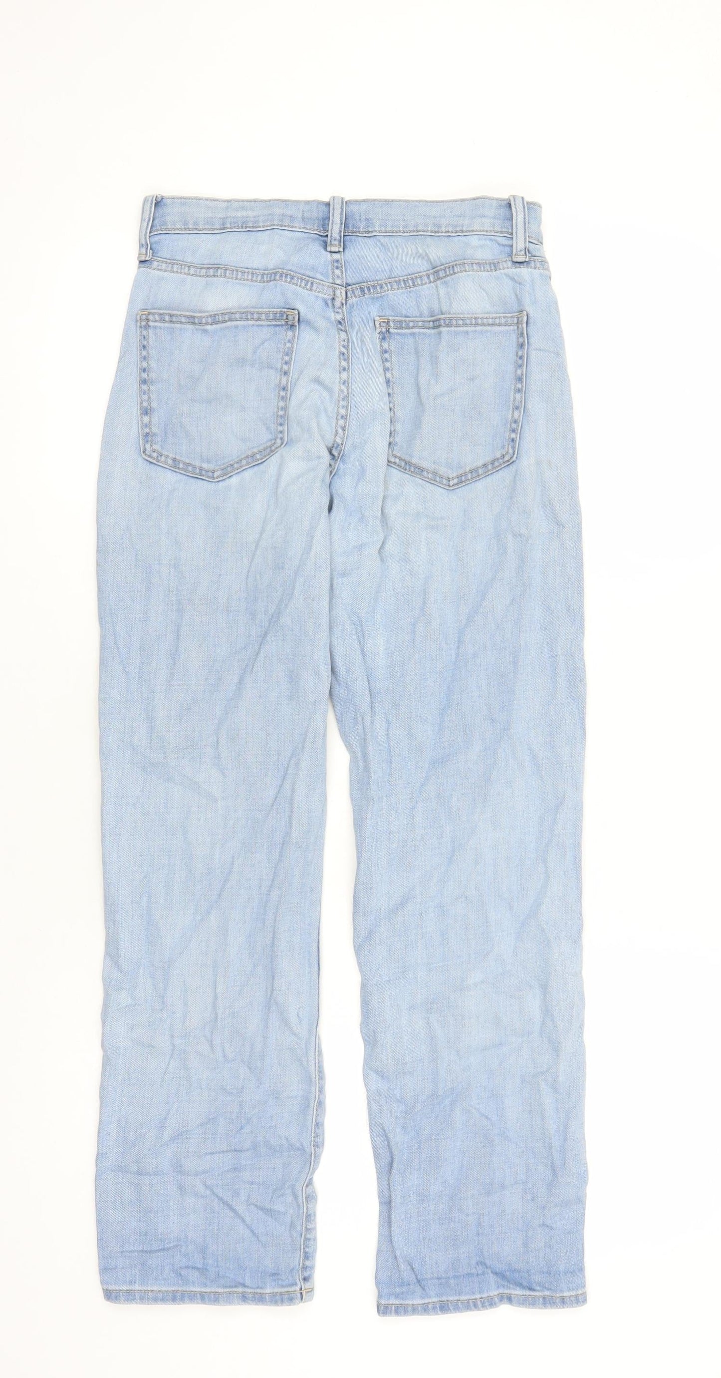 Uniqlo Womens Blue Cotton Straight Jeans Size 28 in L29 in Regular Zip - Pockets