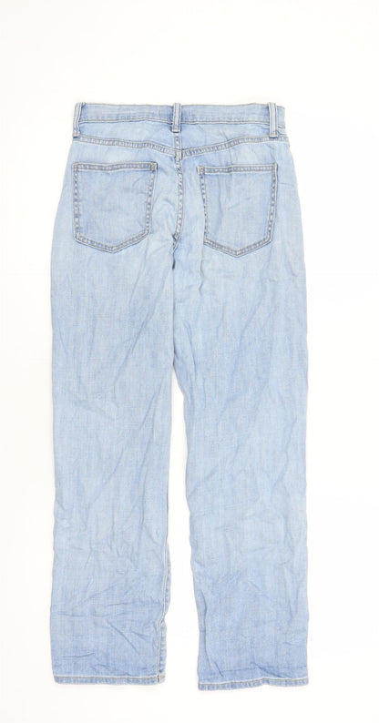 Uniqlo Womens Blue Cotton Straight Jeans Size 28 in L29 in Regular Zip - Pockets