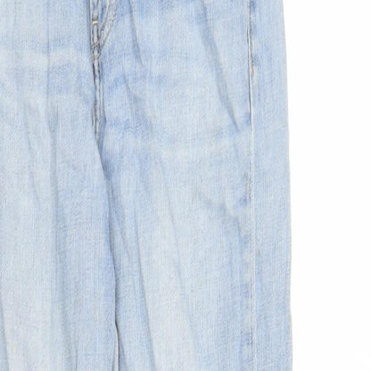Uniqlo Womens Blue Cotton Straight Jeans Size 28 in L29 in Regular Zip - Pockets