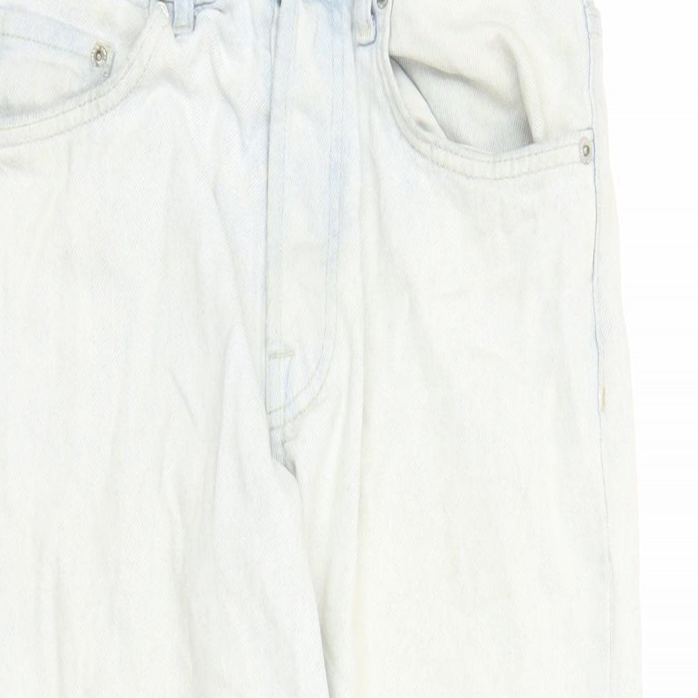 Zara Womens Blue Cotton Straight Jeans Size 30 in L29 in Regular Zip - Pockets