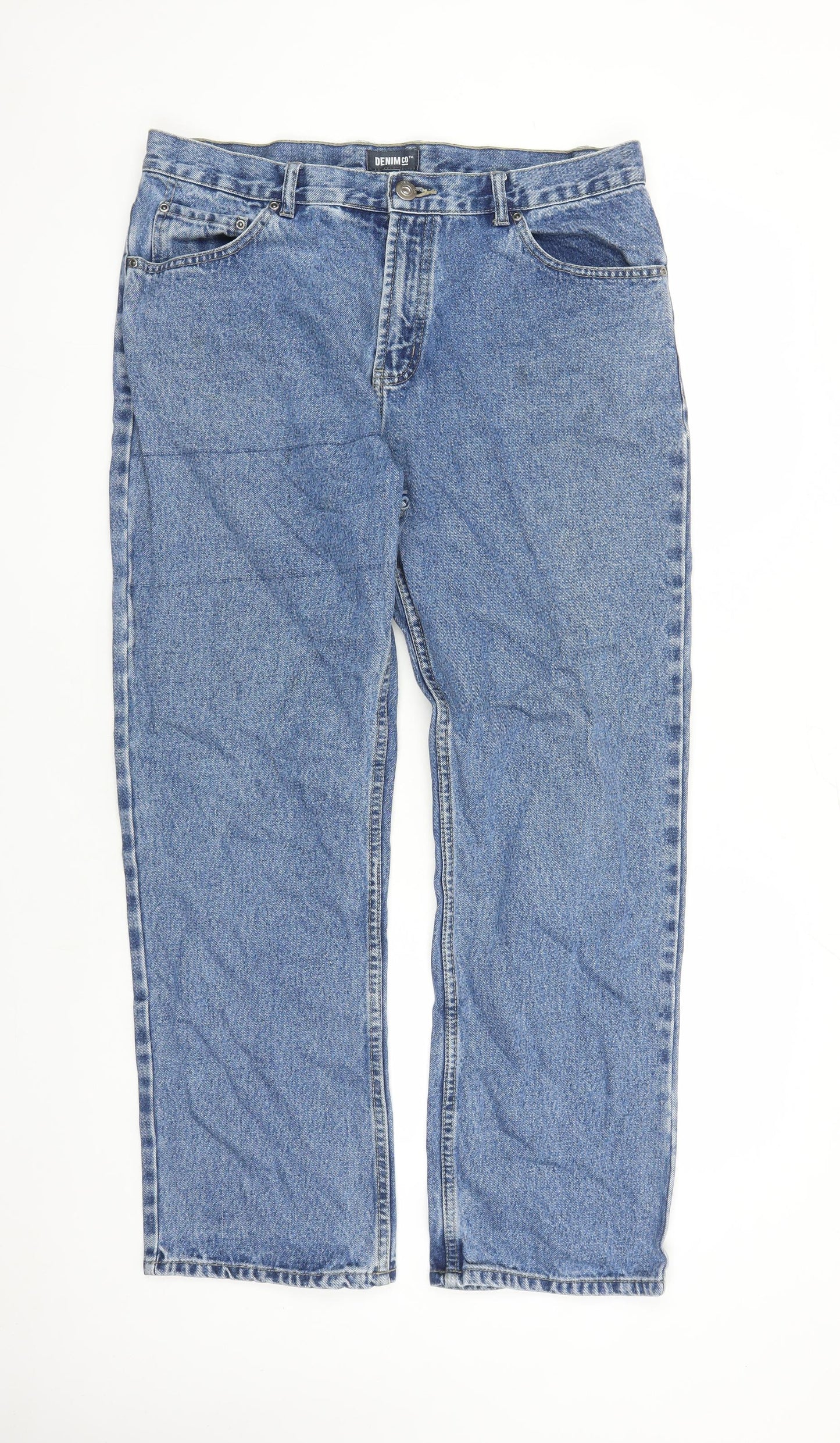 Denim & Co. Mens Blue Cotton Straight Jeans Size 36 in L30 in Regular Zip - Pockets