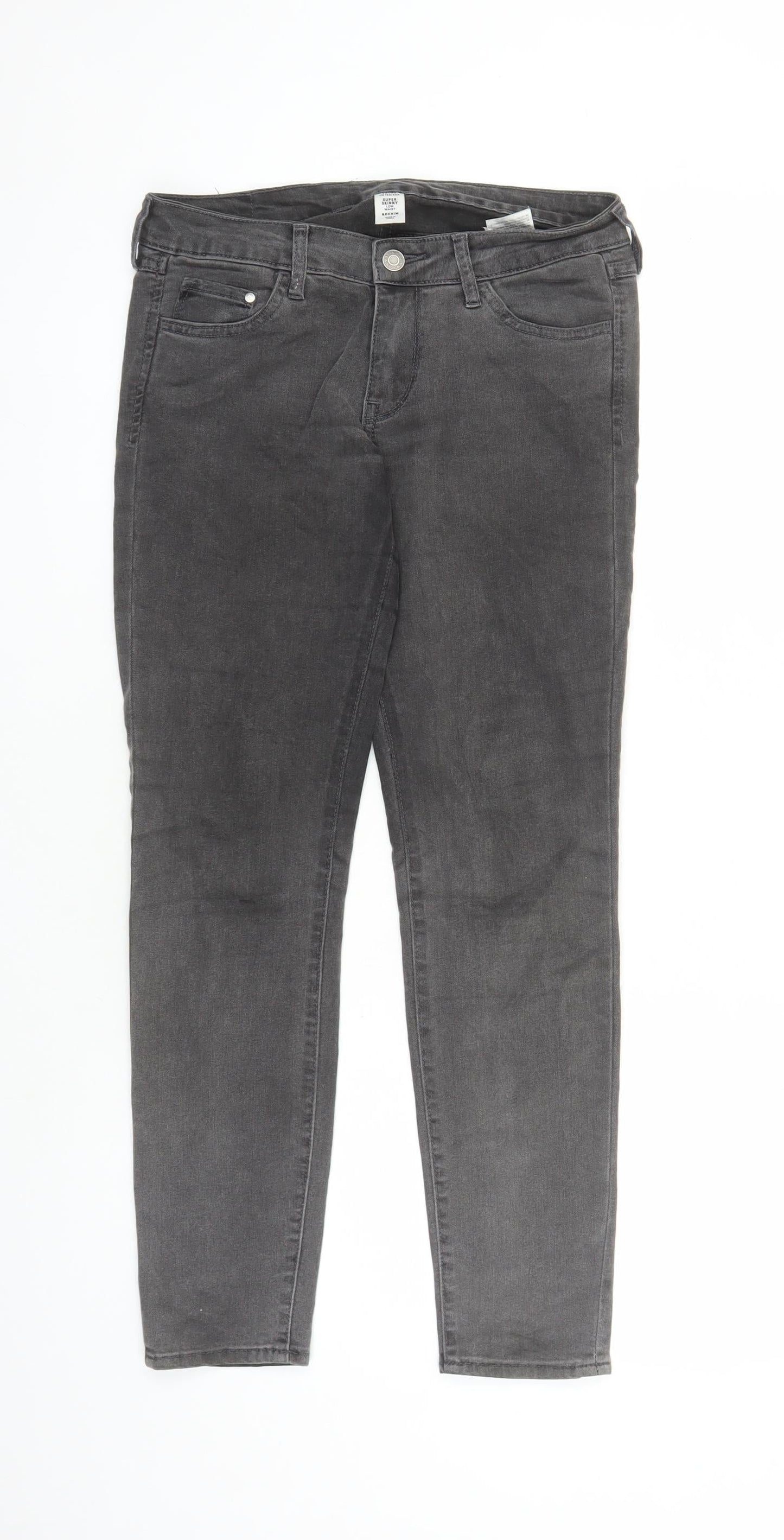 Womens UK Size 30 in H&M Regular Fit Skinny Grey Jeans