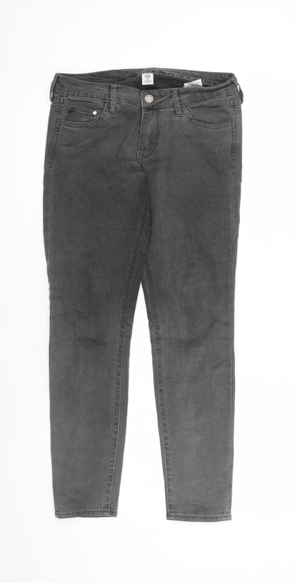 Womens UK Size 30 in H&M Regular Fit Skinny Grey Jeans