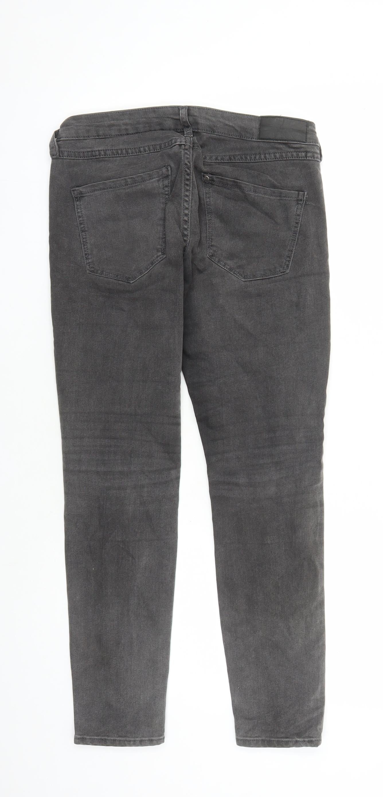 Womens UK Size 30 in H&M Regular Fit Skinny Grey Jeans