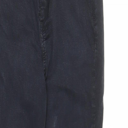 Topshop Womens Black Cotton Straight Jeans Size 28 in L27 in Regular Zip - Pockets Long Leg