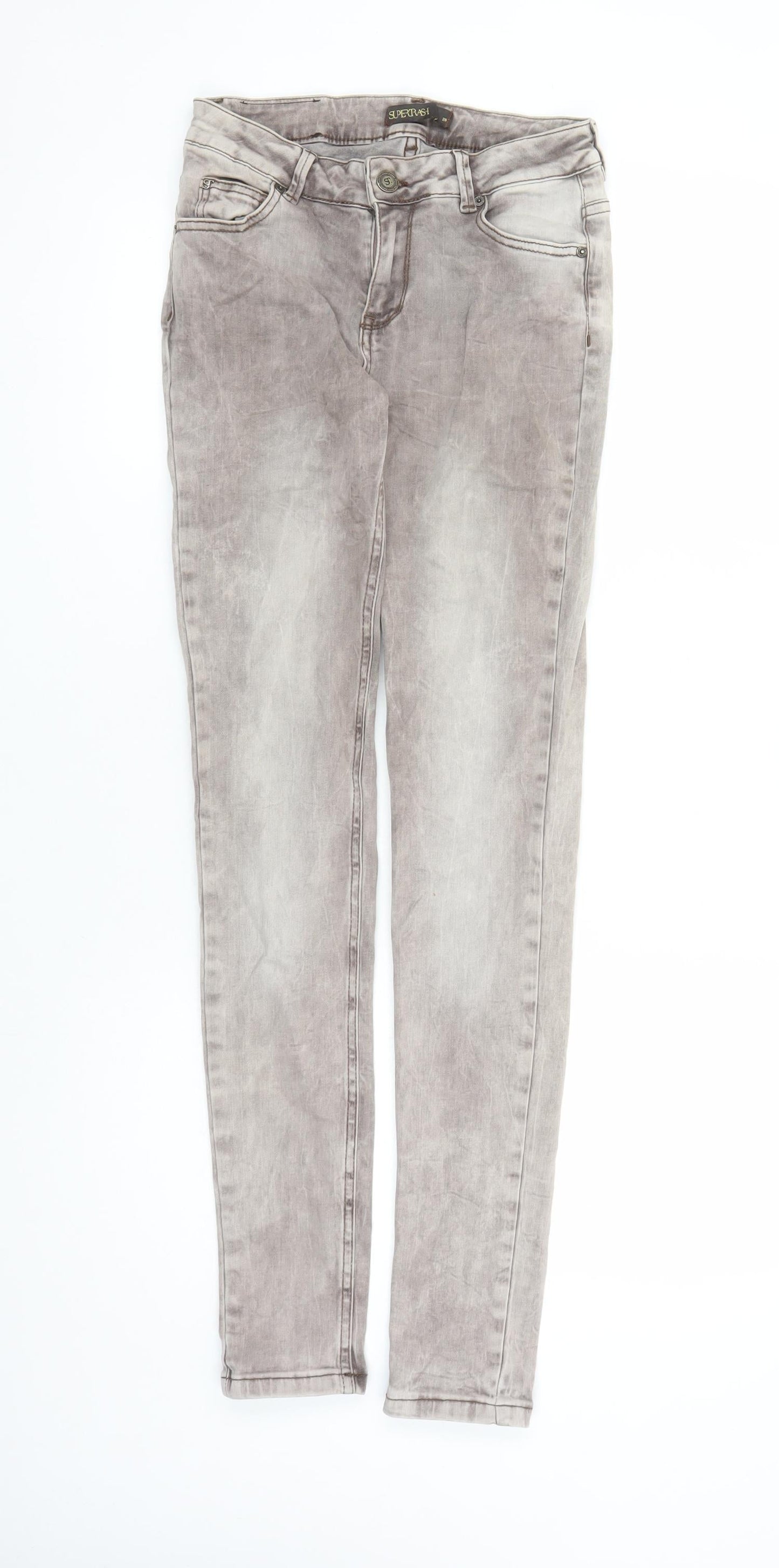 Supertrash Womens Grey Cotton Skinny Jeans Size 28 in L31 in Regular Zip - Pockets