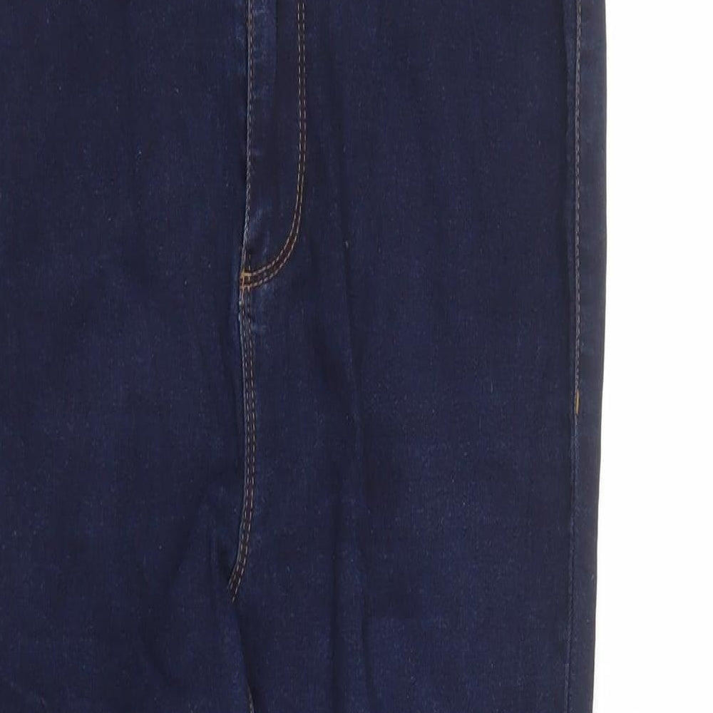 Denim & Co. Womens Blue Cotton Skinny Jeans Size 14 L26 in Regular Zip - sh