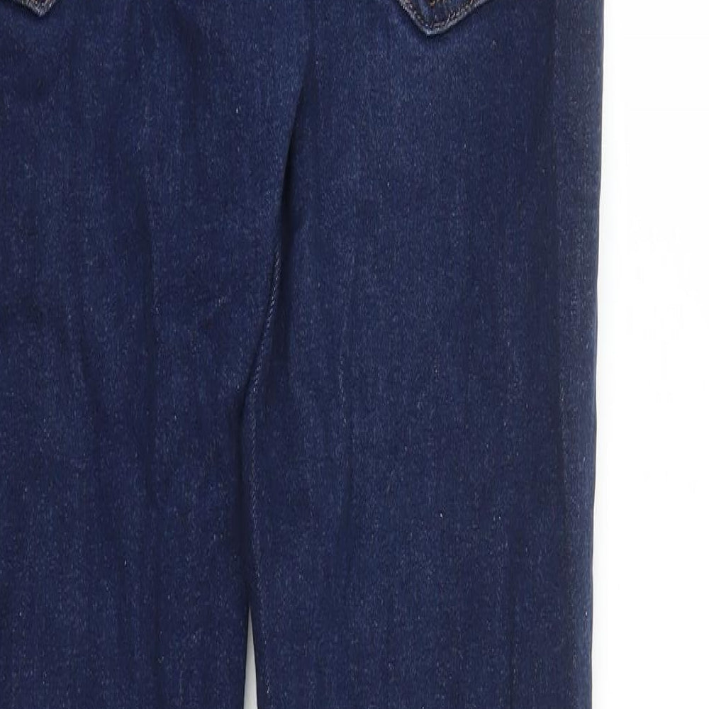 Zara Mens Blue Cotton Straight Jeans Size 32 in L30 in Regular Zip - Pockets