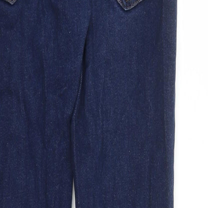 Zara Mens Blue Cotton Straight Jeans Size 32 in L30 in Regular Zip - Pockets