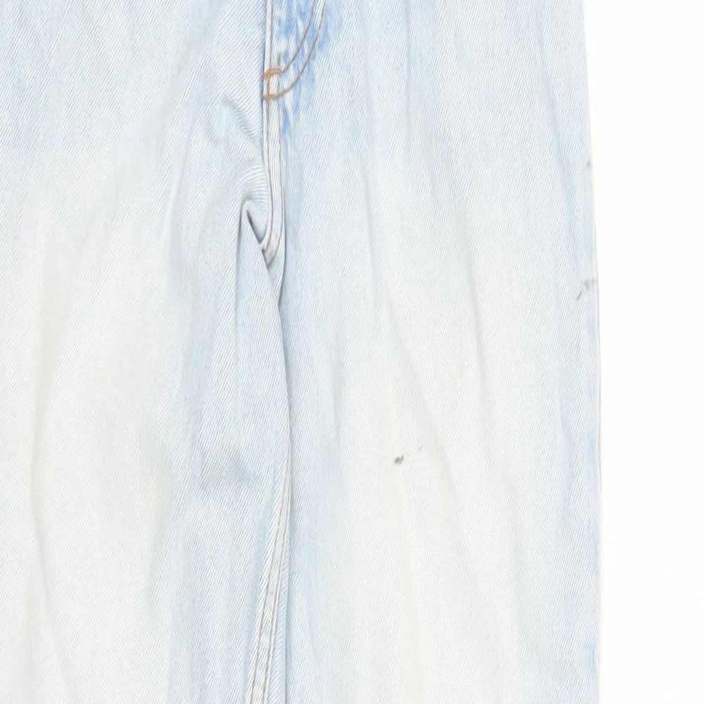 Monki Womens Blue Polyester Tapered Jeans Size 26 in L27 in Regular Zip - High Waisted Pockets