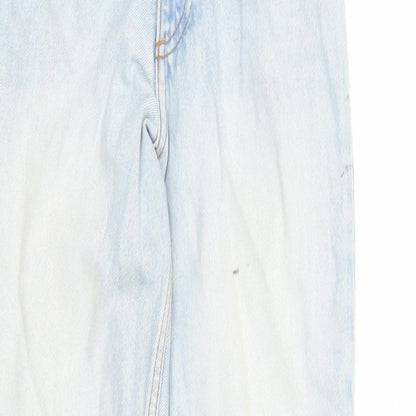 Monki Womens Blue Polyester Tapered Jeans Size 26 in L27 in Regular Zip - High Waisted Pockets