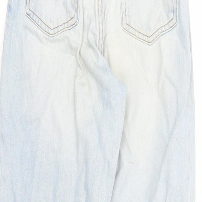 Monki Womens Blue Polyester Tapered Jeans Size 26 in L27 in Regular Zip - High Waisted Pockets